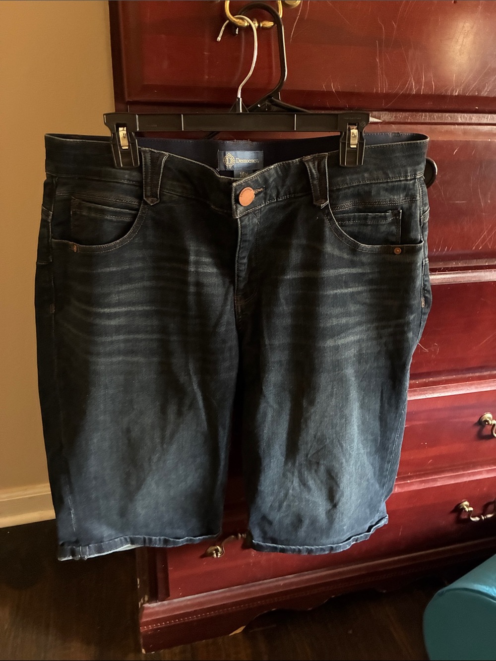 Democracy Dark Blue Washed Denim Jean Shorts